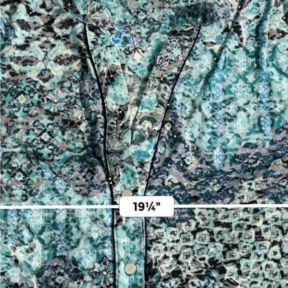 Westport Teal Mosaic Henley Tunic Size 1X - Picture 5 of 5